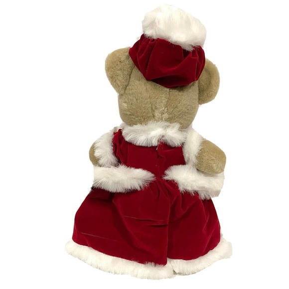 Dan Dee Collectors Choice Christmas Teddy Bear With Stand Red White Dress - Picture 3 of 8